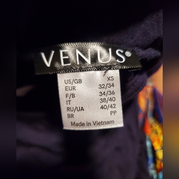 VENUS Navy Multi Handkerchief Hem Dress SIZE XS - Picture 2 of 5